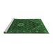 Sideview of Machine Washable Persian Emerald Green Traditional Area Rugs, wshtr1958emgrn