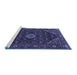 Sideview of Machine Washable Persian Blue Traditional Rug, wshtr1958blu