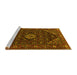 Sideview of Machine Washable Persian Yellow Traditional Rug, wshtr1958yw