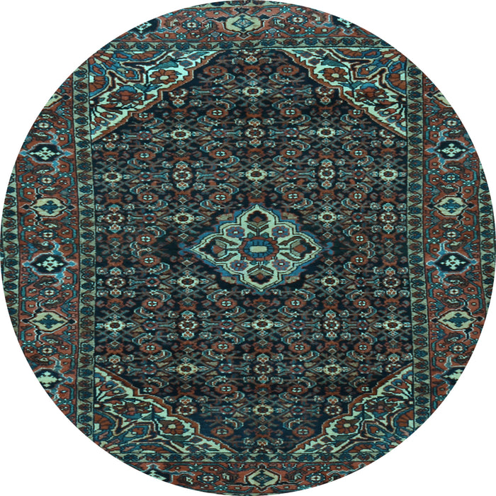 Round Persian Light Blue Traditional Rug, tr1958lblu