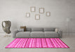 Machine Washable Persian Pink Traditional Rug in a Living Room, wshtr1959pnk