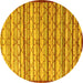 Round Machine Washable Persian Yellow Traditional Rug, wshtr1959yw