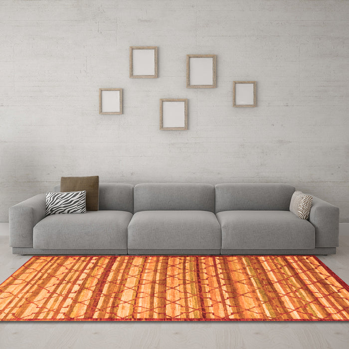 Machine Washable Persian Orange Traditional Area Rugs in a Living Room, wshtr1959org