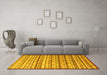 Machine Washable Persian Yellow Traditional Rug in a Living Room, wshtr1959yw