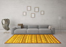 Machine Washable Persian Yellow Traditional Rug in a Living Room, wshtr1959yw