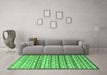 Machine Washable Persian Emerald Green Traditional Area Rugs in a Living Room,, wshtr1959emgrn