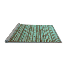 Sideview of Machine Washable Persian Light Blue Traditional Rug, wshtr1959lblu