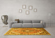 Machine Washable Persian Yellow Traditional Rug in a Living Room, wshtr195yw