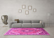 Machine Washable Persian Pink Traditional Rug in a Living Room, wshtr195pnk