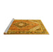 Sideview of Machine Washable Persian Yellow Traditional Rug, wshtr195yw