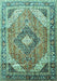 Machine Washable Persian Turquoise Traditional Area Rugs, wshtr195turq