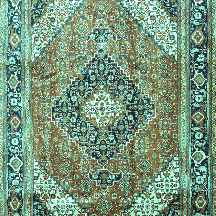 Machine Washable Persian Turquoise Traditional Area Rugs, wshtr195turq