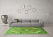 Machine Washable Persian Green Traditional Area Rugs in a Living Room,, wshtr195grn