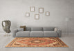 Machine Washable Persian Brown Traditional Rug in a Living Room,, wshtr195brn