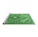 Sideview of Machine Washable Persian Emerald Green Traditional Area Rugs, wshtr195emgrn