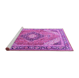 Sideview of Machine Washable Persian Purple Traditional Area Rugs, wshtr195pur