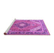 Sideview of Machine Washable Persian Purple Traditional Area Rugs, wshtr195pur