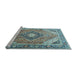 Sideview of Machine Washable Persian Light Blue Traditional Rug, wshtr195lblu