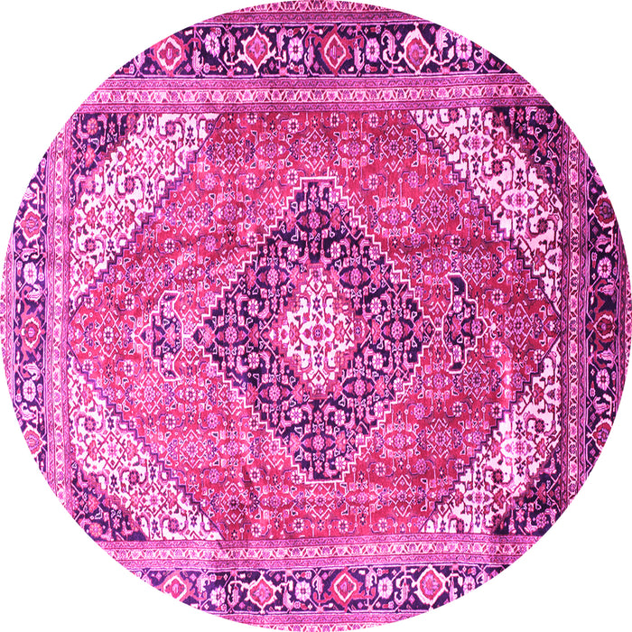 Round Persian Pink Traditional Rug, tr195pnk