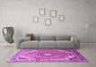 Machine Washable Persian Purple Traditional Area Rugs in a Living Room, wshtr195pur