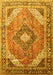 Machine Washable Persian Yellow Traditional Rug, wshtr195yw