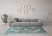 Machine Washable Persian Light Blue Traditional Rug in a Living Room, wshtr195lblu