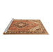 Sideview of Machine Washable Persian Brown Traditional Rug, wshtr195brn