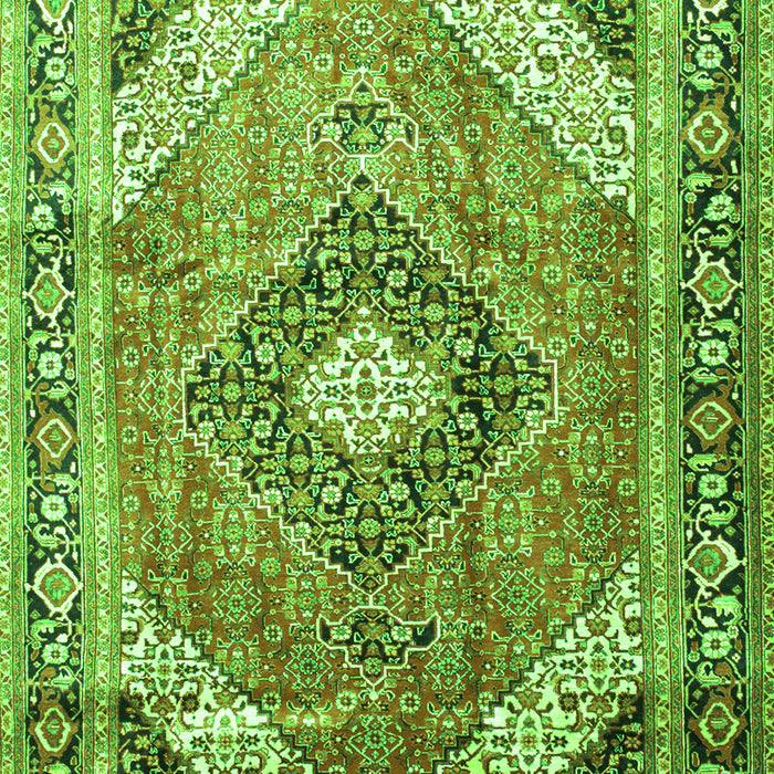Serging Thickness of Machine Washable Persian Green Traditional Area Rugs, wshtr195grn