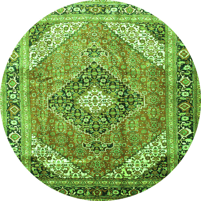 Square Persian Green Traditional Rug, tr195grn