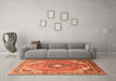 Machine Washable Persian Orange Traditional Area Rugs in a Living Room, wshtr195org