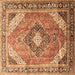 Square Persian Brown Traditional Rug, tr195brn
