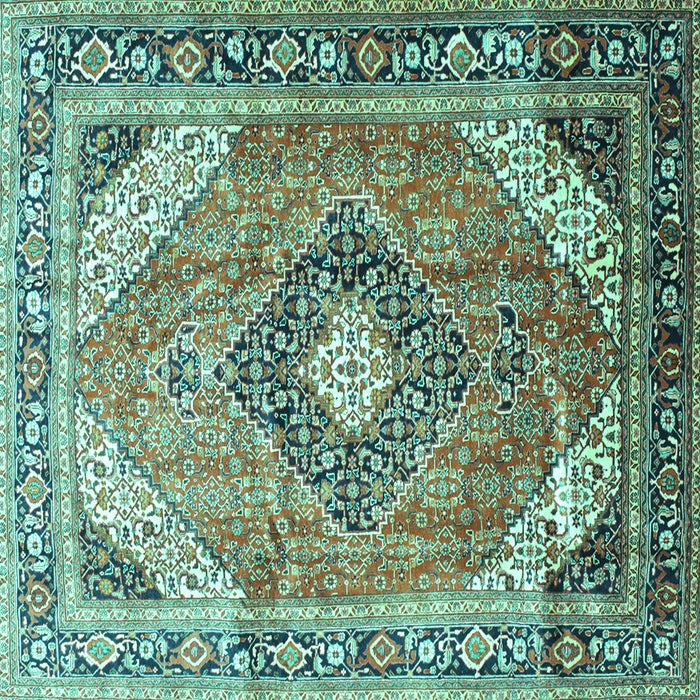 Square Persian Turquoise Traditional Rug, tr195turq