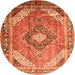 Machine Washable Persian Orange Traditional Area Rugs, wshtr195org