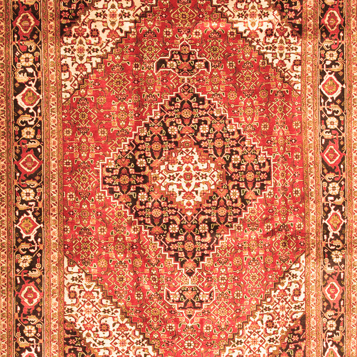 Serging Thickness of Machine Washable Persian Orange Traditional Area Rugs, wshtr195org