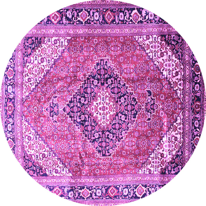 Round Persian Purple Traditional Rug, tr195pur