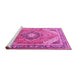 Sideview of Machine Washable Persian Pink Traditional Rug, wshtr195pnk