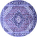 Round Persian Blue Traditional Rug, tr195blu