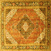 Square Persian Yellow Traditional Rug, tr195yw