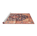 Sideview of Machine Washable Traditional Cherry Red Rug, wshtr196