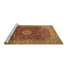 Sideview of Machine Washable Medallion Brown Traditional Rug, wshtr1960brn