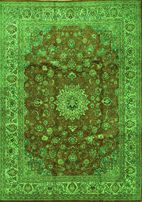 Medallion Green Traditional Rug, tr1960grn