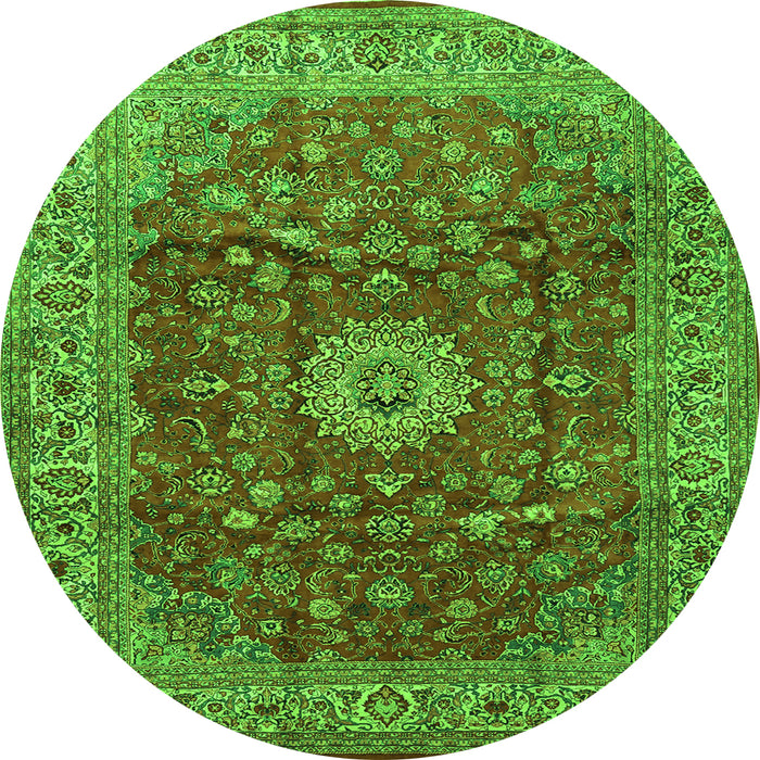 Machine Washable Medallion Green Traditional Area Rugs, wshtr1960grn