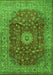 Serging Thickness of Machine Washable Medallion Green Traditional Area Rugs, wshtr1960grn