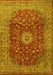 Machine Washable Medallion Yellow Traditional Rug, wshtr1960yw