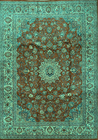 Medallion Turquoise Traditional Rug, tr1960turq