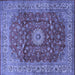 Square Medallion Blue Traditional Rug, tr1960blu