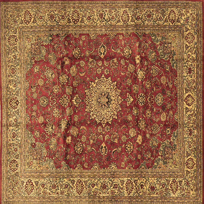 Square Medallion Brown Traditional Rug, tr1960brn