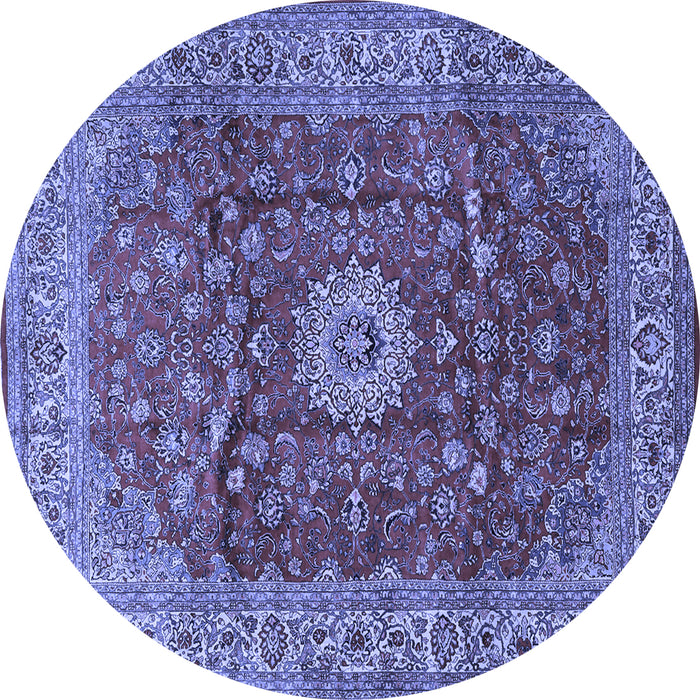 Round Medallion Blue Traditional Rug, tr1960blu