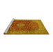 Sideview of Machine Washable Medallion Yellow Traditional Rug, wshtr1960yw