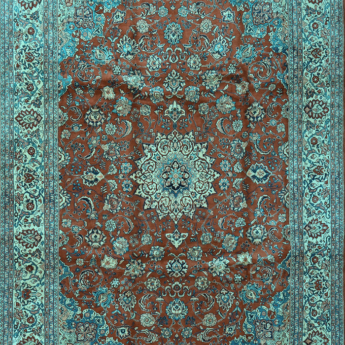 Medallion Light Blue Traditional Rug, tr1960lblu